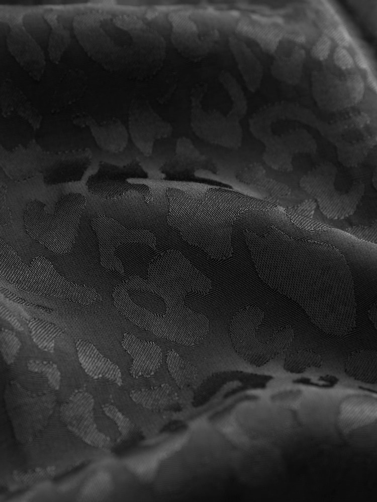 Black Satin Jacquard Long Sleeve Shirt - Image 6 of 6
