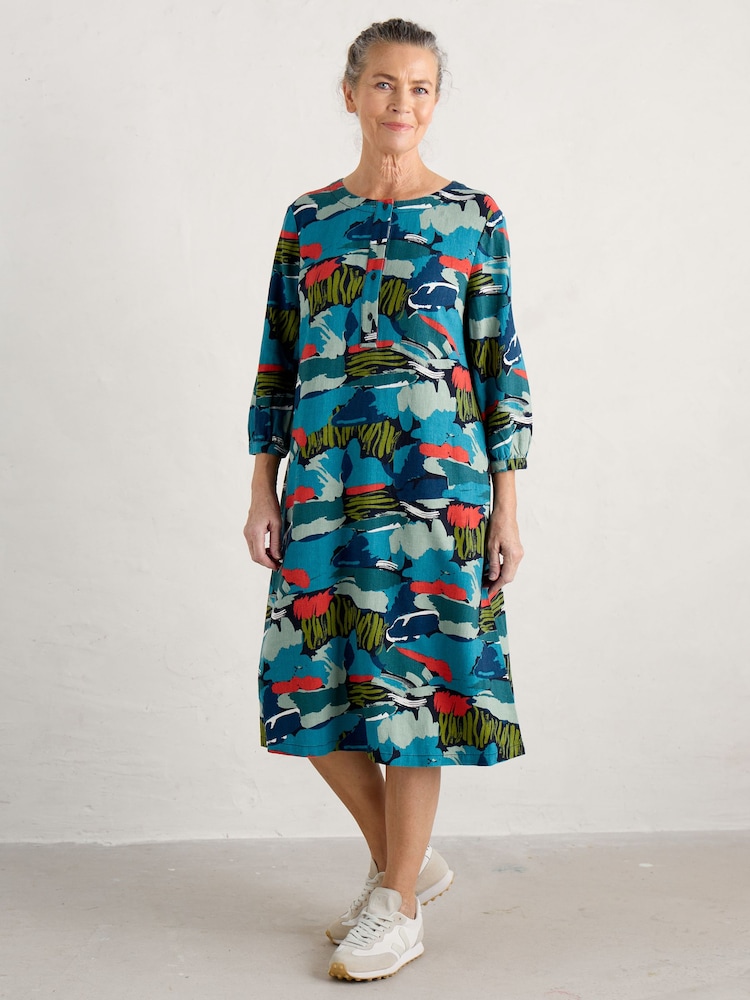 Seasalt Cornwall Blue Sea Call A-Line Dress - Image 1 of 6 Seasalt Cornwall Blue Sea Call A-Line Dress - Image 1 of 6