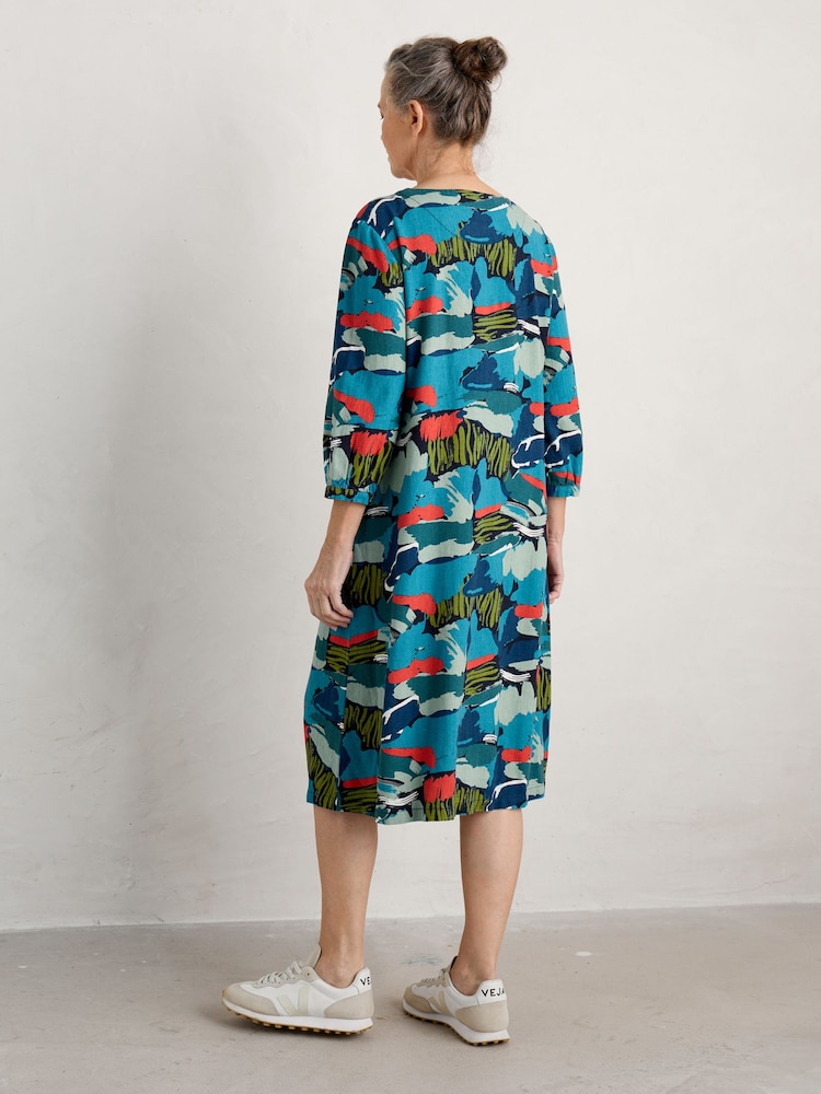 Seasalt Cornwall Blue Sea Call A-Line Dress - Image 2 of 6 Seasalt Cornwall Blue Sea Call A-Line Dress - Image 2 of 6