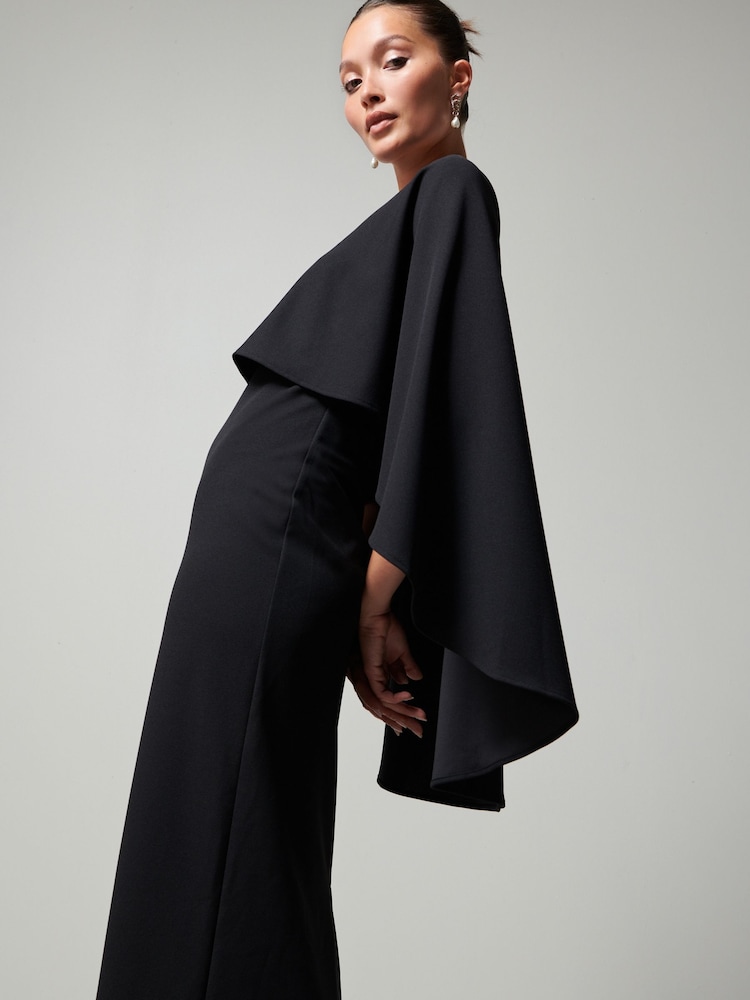 Black Cape Maxi Dress - Image 3 of 6