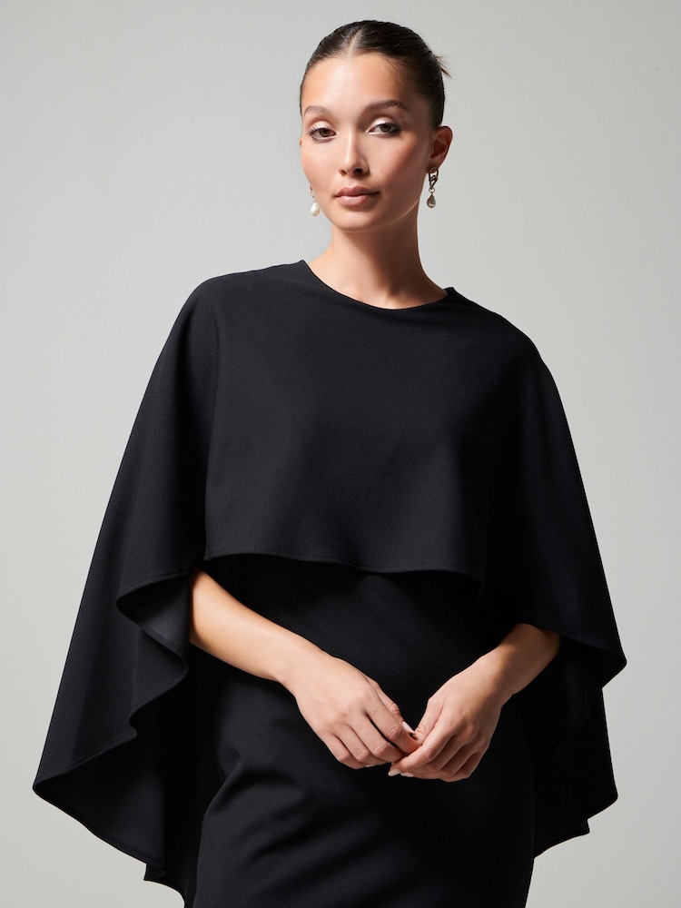 Black Cape Maxi Dress - Image 4 of 6