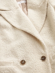 Cream Longline Bouclé Coat - Image 5 of 6