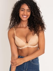Pour Moi Natural Plunge Flora Lightly Padded Underwired Bra - Image 1 of 5