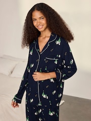 Chelsea Peers Blue TENCEL Modal Starlit Pines Print Long Pyjamas Set - Image 2 of 7