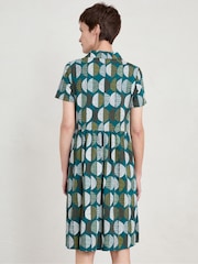 Seasalt Cornwall Blue Wood Rush Short Sleeve Jersey Dress - Image 2 of 5
