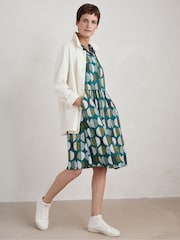 Seasalt Cornwall Blue Wood Rush Short Sleeve Jersey Dress - Image 3 of 5