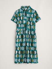 Seasalt Cornwall Blue Wood Rush Short Sleeve Jersey Dress - Image 4 of 5