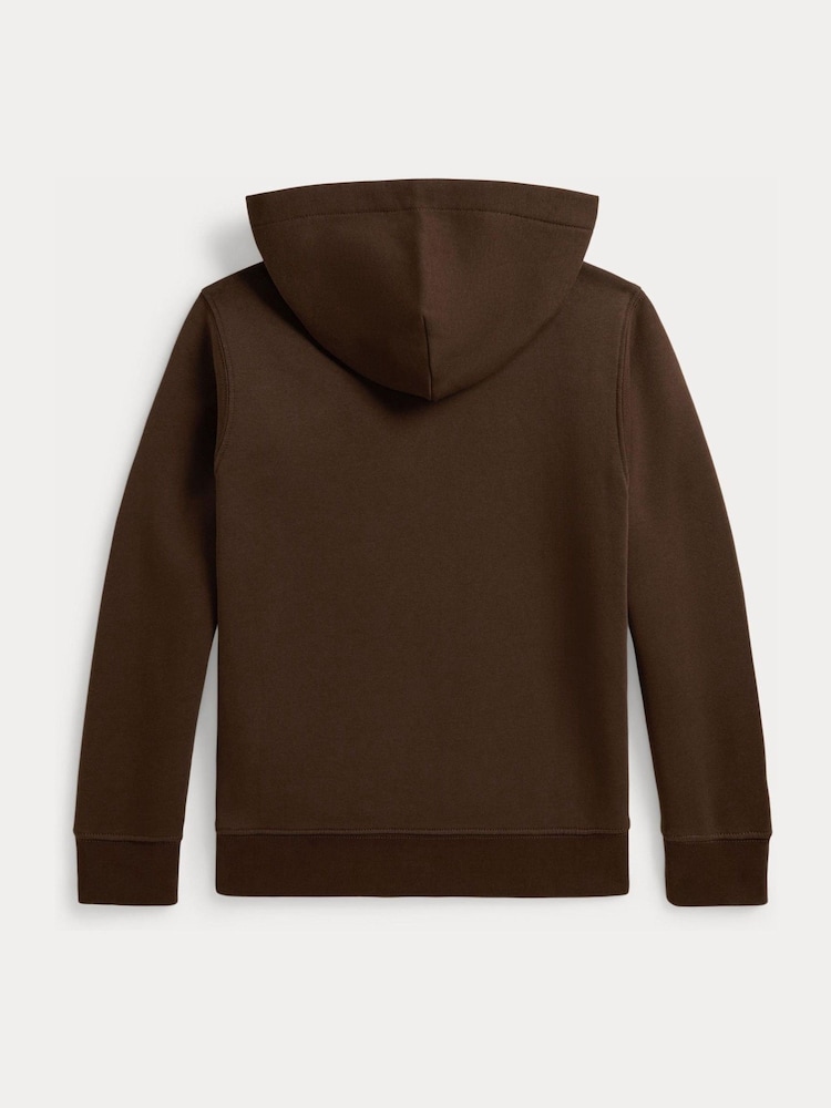 Polo Ralph Lauren Brown Logo Jersey Hoodie - Image 2 of 2 Polo Ralph Lauren Brown Logo Jersey Hoodie - Image 2 of 2