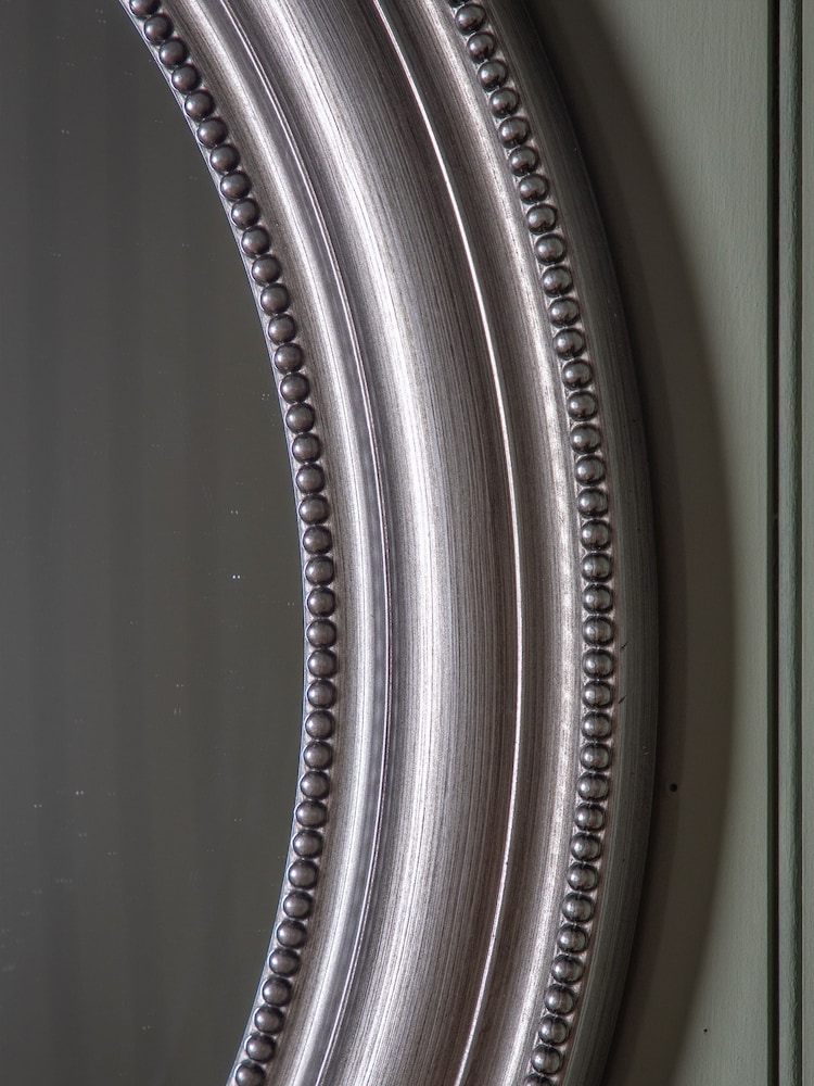 Gallery Home Pewter Grey Round Beaded Pewter Grey Mirror by Gallery - Image 2 of 3