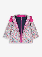 JoJo Maman Bébé Pink Meadow 4-in-1 Waterproof Polarfleece Jacket - Image 1 of 9