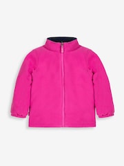 JoJo Maman Bébé Pink Meadow 4-in-1 Waterproof Polarfleece Jacket - Image 4 of 9
