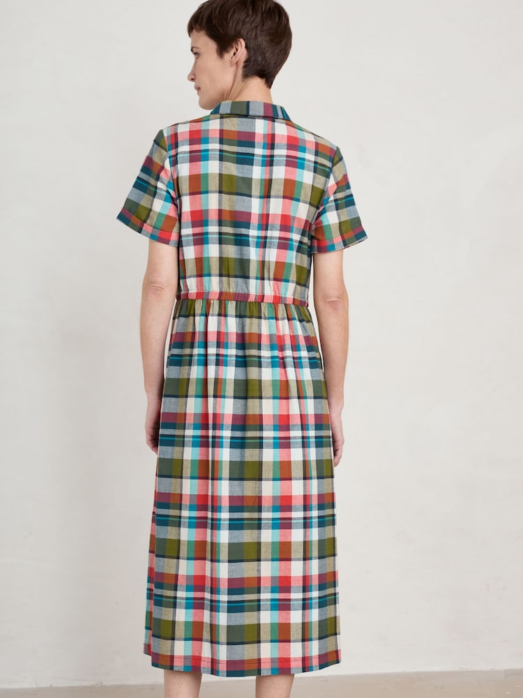 Seasalt Cornwall Black Fleet Checked Midi Dress - Image 2 of 5