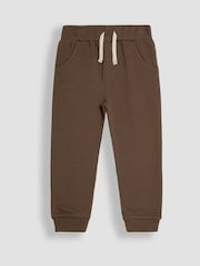 JoJo Maman Bébé Brown & Natural 100% Cotton Joggers 2 Pack - Image 5 of 8