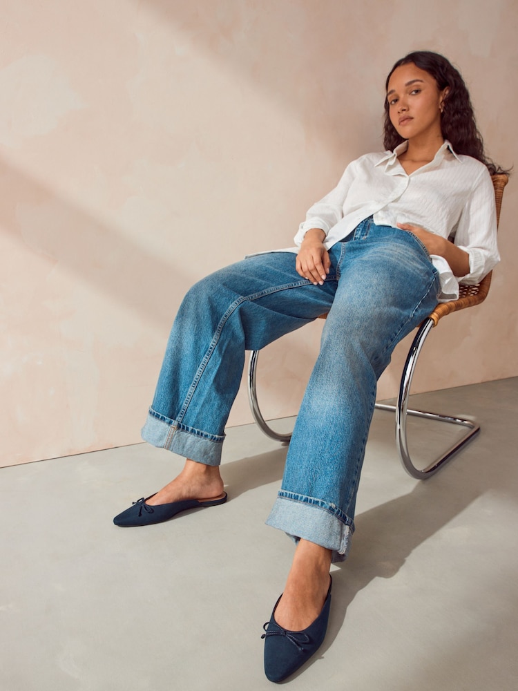 Navy Forever Comfort® Bow Mules - Image 1 of 6