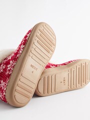 Red Snowflake Print Boot Slippers - Image 7 of 7