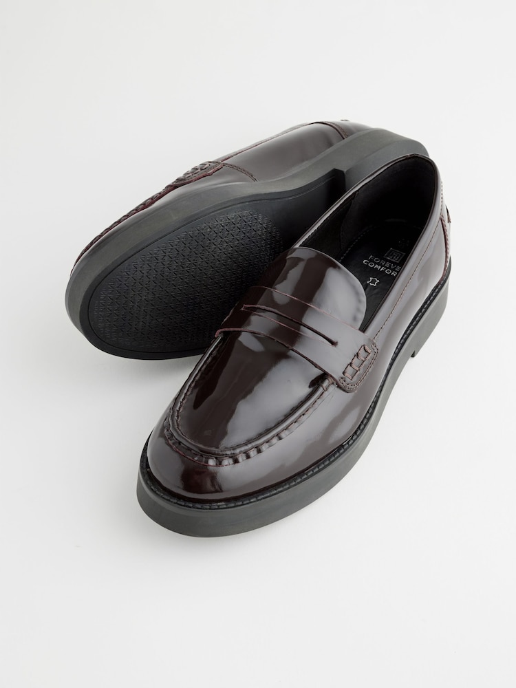 Burgundy Red Forever Comfort® Leather Chunky Loafers - Image 3 of 7