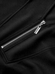 Black Slinky Zip Neck Mini Dress - Image 6 of 6