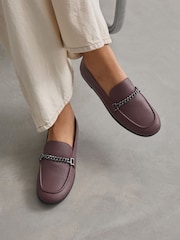 Burgundy Red Forever Comfort Round Toe Slim Chain Loafers - Image 1 of 11