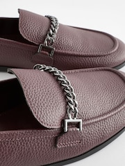 Burgundy Red Forever Comfort Round Toe Slim Chain Loafers - Image 11 of 11