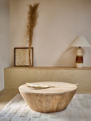 French Connection Mango Wood Drum Coffee Table - Image 1 of 6