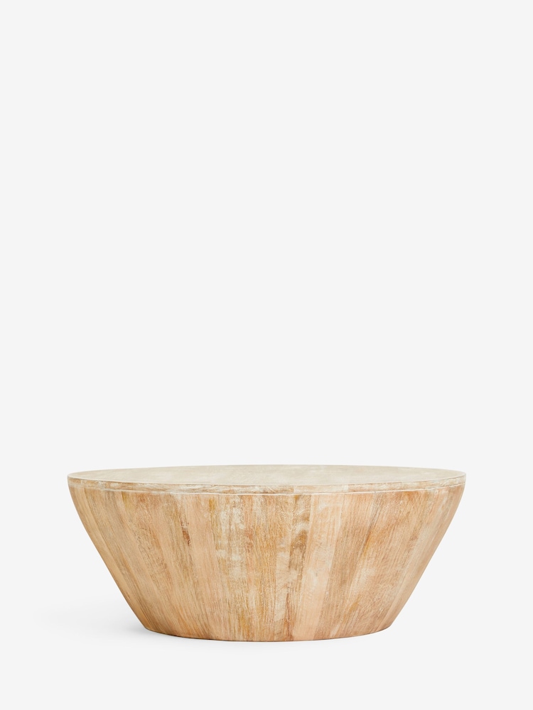 French Connection Mango Wood Drum Coffee Table - Image 2 of 6