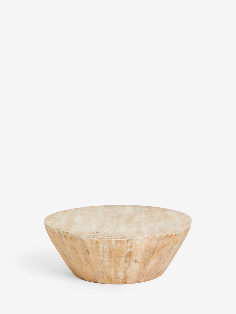 French Connection Mango Wood Drum Coffee Table - Image 6 of 6