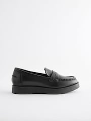 Black Forever Comfort® Leather Chunky Loafers - Image 2 of 5