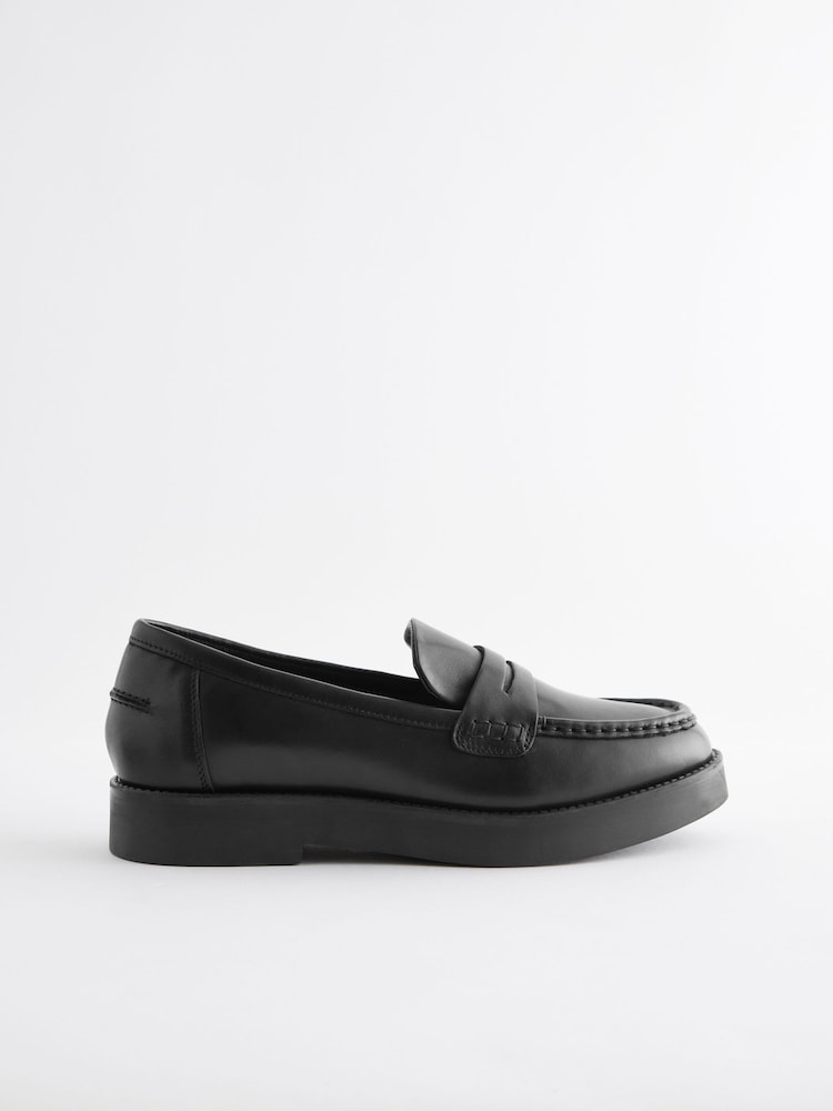 Black Forever Comfort® Leather Chunky Loafers - Image 2 of 5