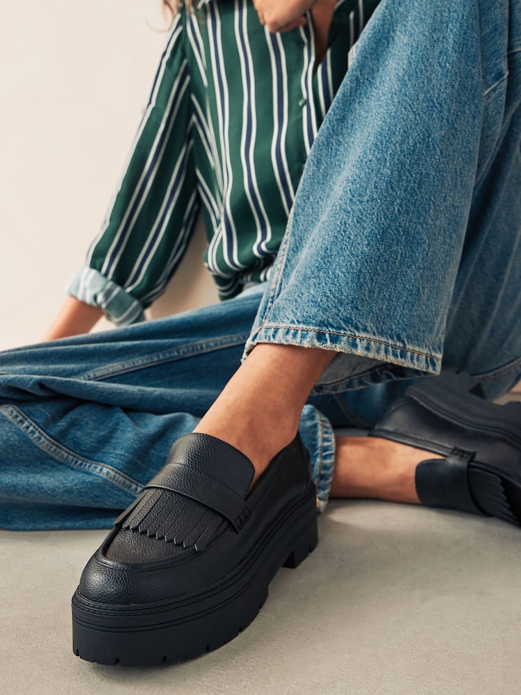 Black Forever Comfort Chunky Fringe Loafers - Image 1 of 10