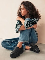 Black Forever Comfort Chunky Fringe Loafers - Image 4 of 10