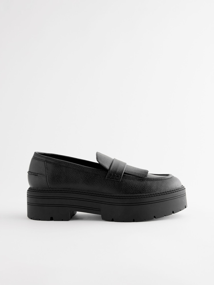 Black Forever Comfort Chunky Fringe Loafers - Image 5 of 10