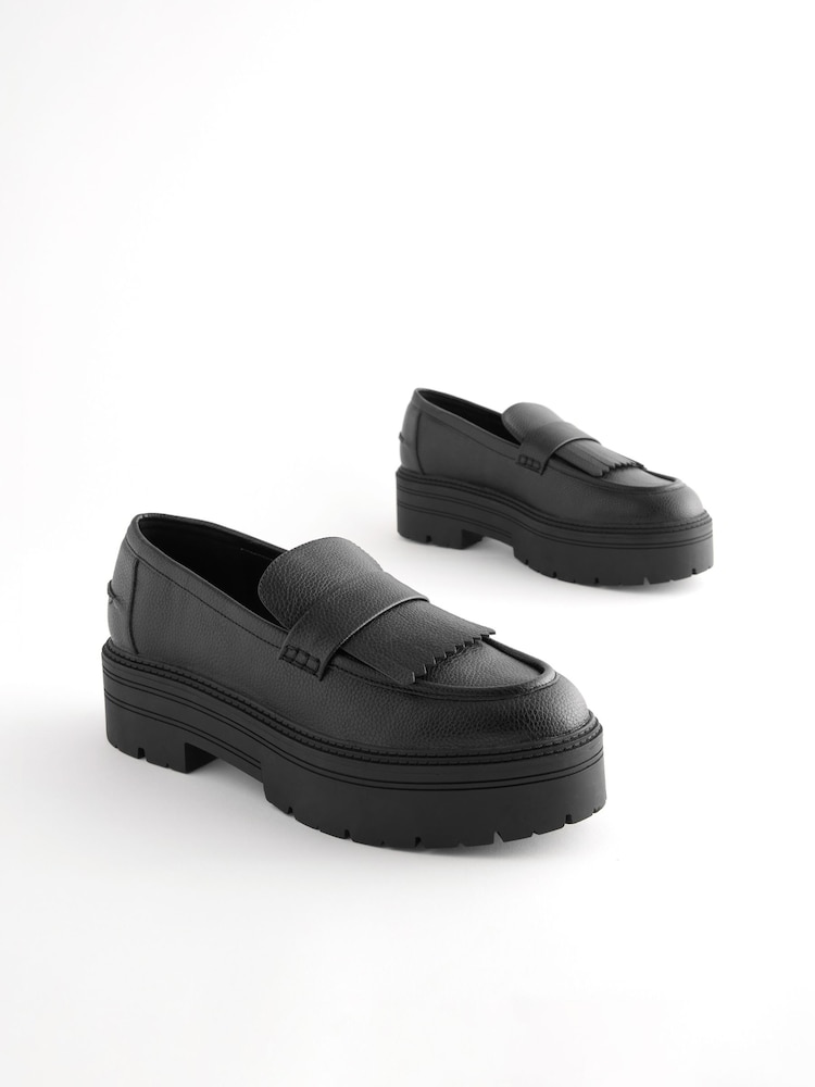 Black Forever Comfort Chunky Fringe Loafers - Image 6 of 10