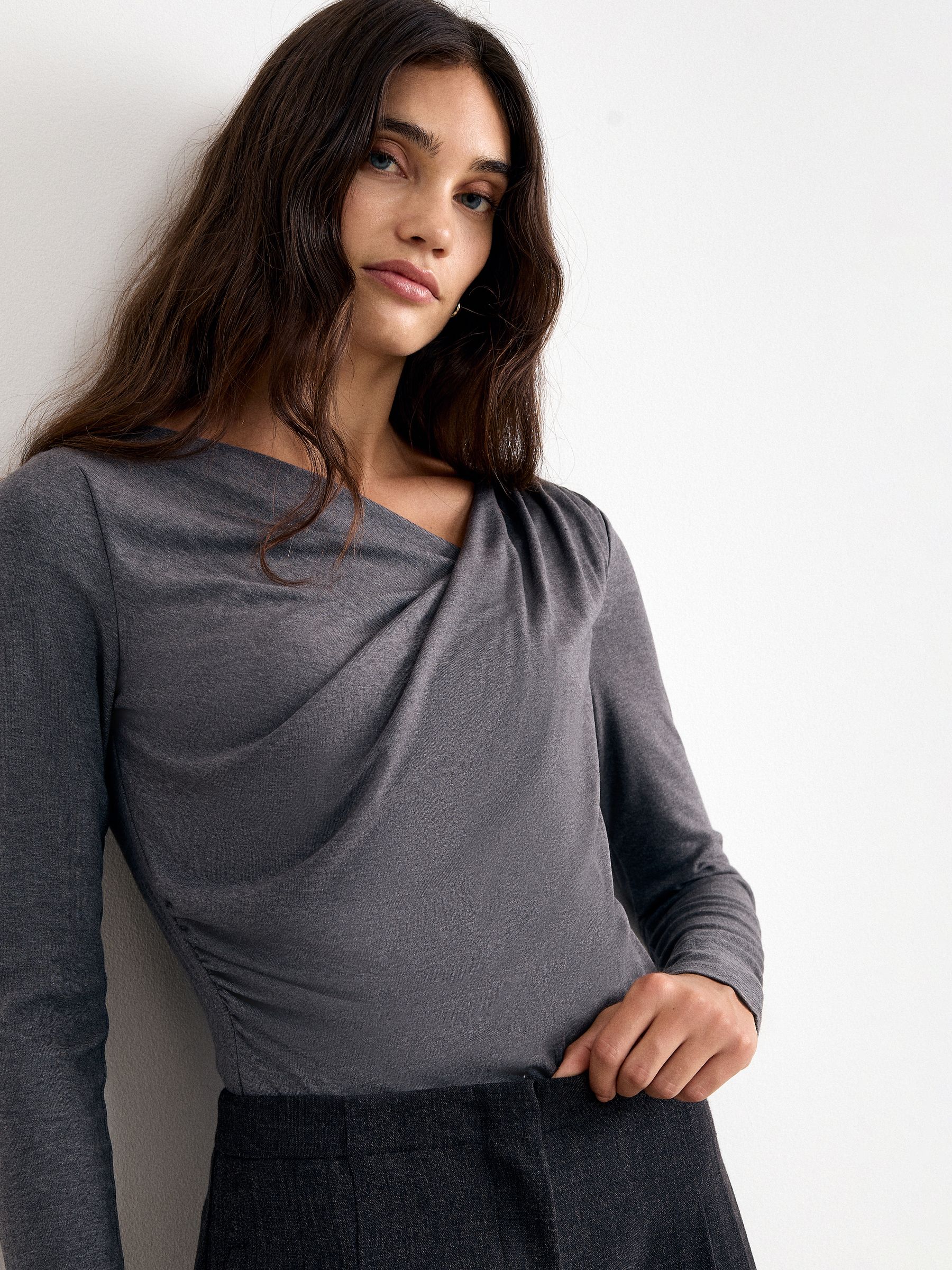 Phase Eight Women's Mid Grey Marcy Top In Size 18 - Image 1