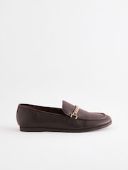 Black Forever Comfort Round Toe Slim Chain Loafers - Image 1 of 6