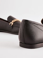 Black Forever Comfort Round Toe Slim Chain Loafers - Image 3 of 6