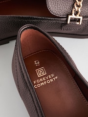 Black Forever Comfort Round Toe Slim Chain Loafers - Image 4 of 6
