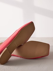 Pink Signature Square Toe Leather Ballerinas - Image 10 of 10