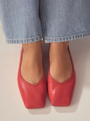 Pink Signature Square Toe Leather Ballerinas - Image 2 of 10