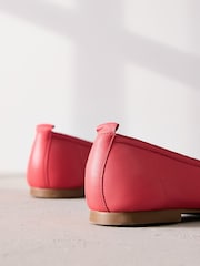 Pink Signature Square Toe Leather Ballerinas - Image 9 of 10