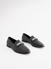 črna - Usnje Forever Comfort® Slim Hardware mokasini - Slika 1 iz 6