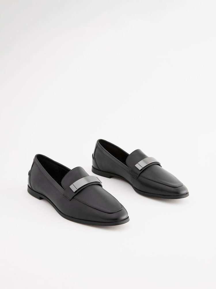črna - Usnje Forever Comfort® Slim Hardware mokasini - Slika 1 iz 6