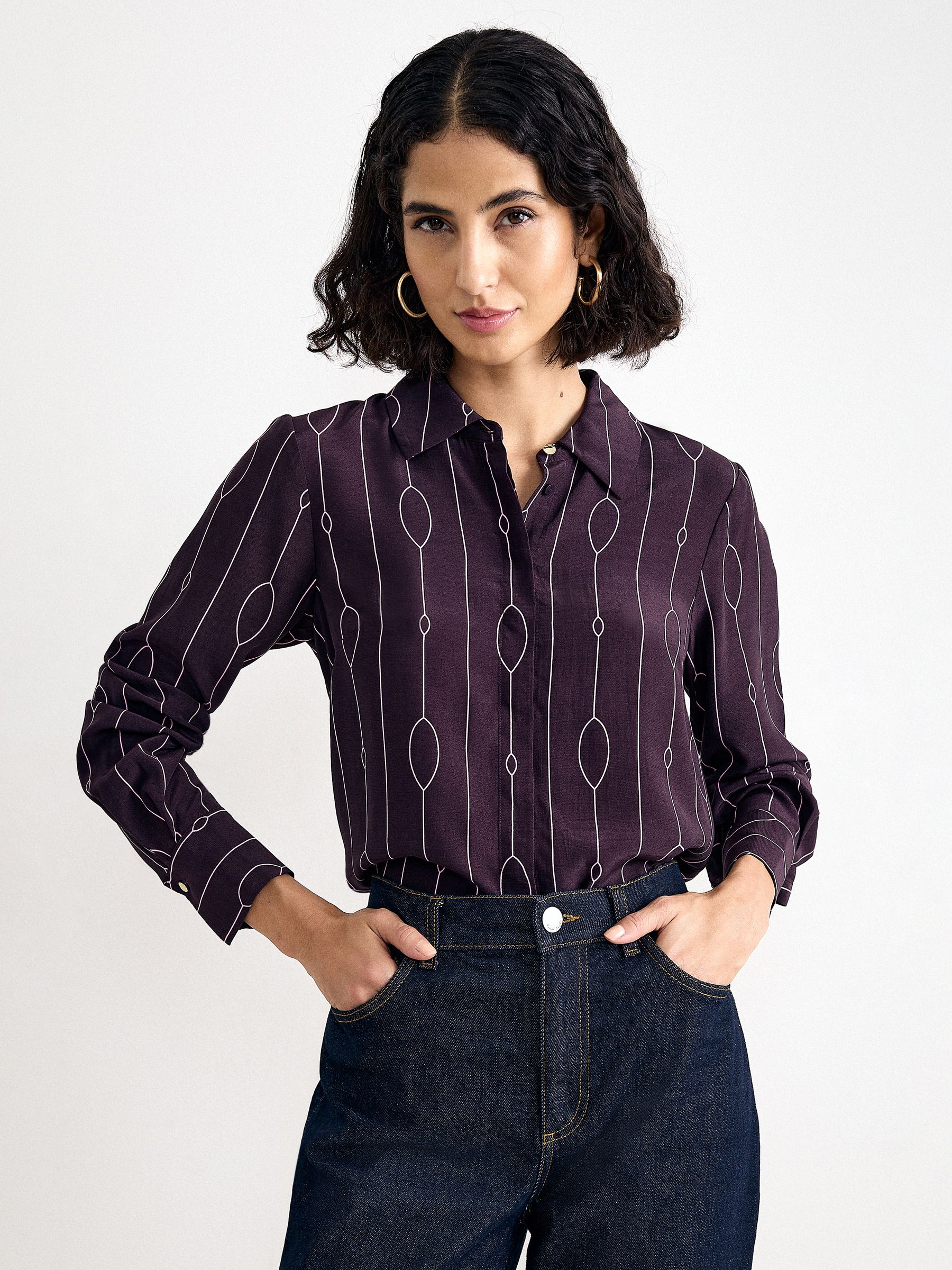 Phase Eight Women's Aubergine Jacqueline Shirt In | : Size 18 - Image 1