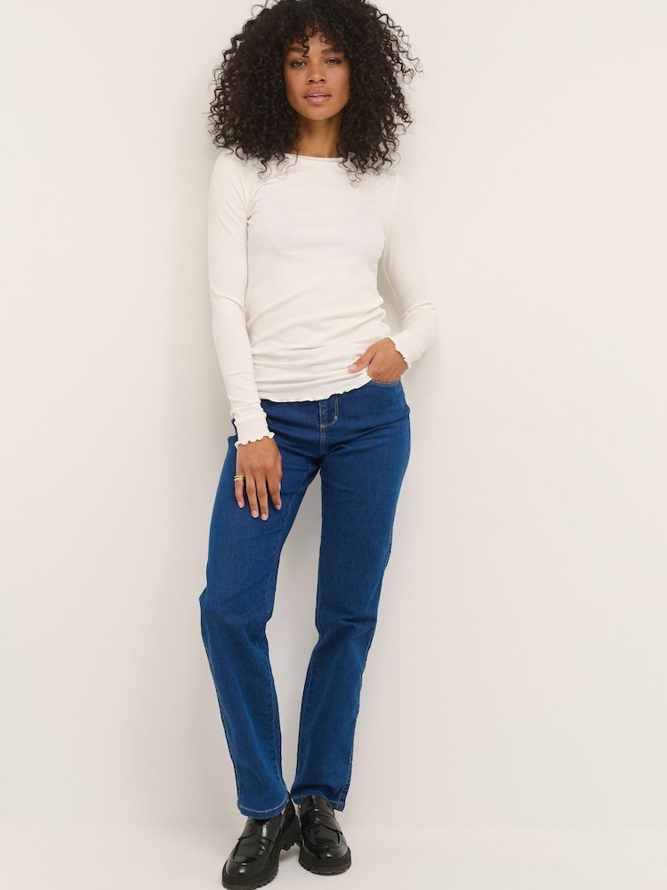 Kaffe Drew Long Sleeve Rib Knit T-Shirt - Image 3 of 5