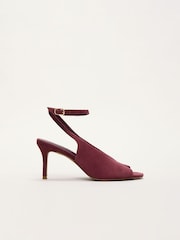 Phase Eight Red Suede Heeled Sandals - Image 3 of 7