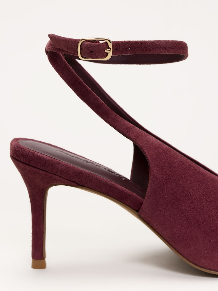 Phase Eight Red Suede Heeled Sandals - Image 7 of 7