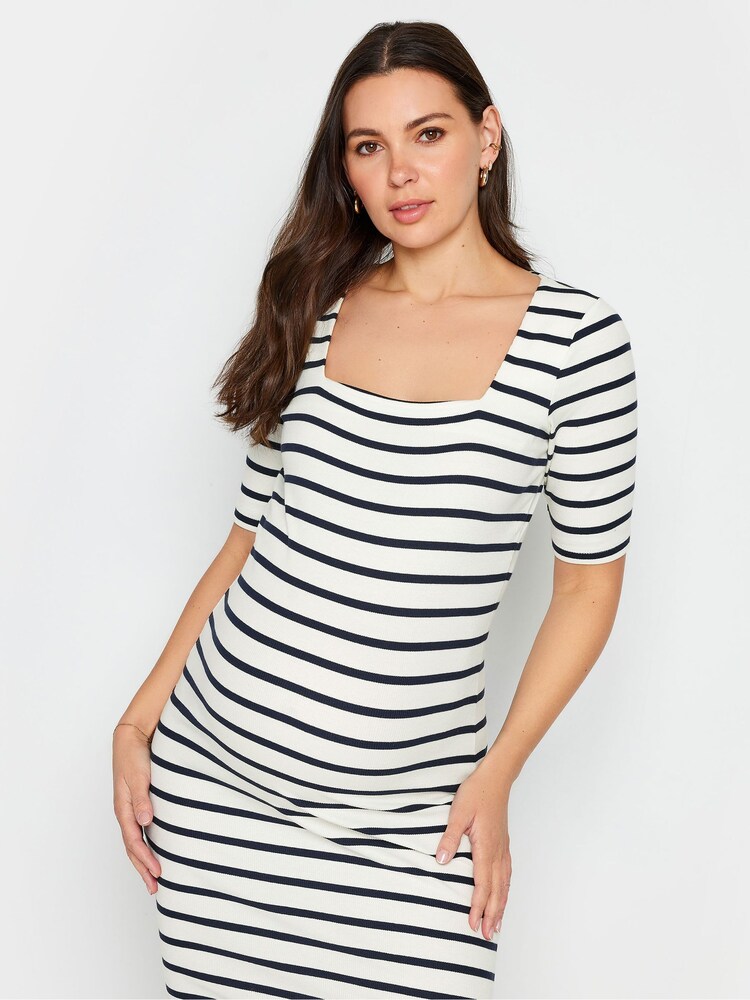 Long Tall Sally White Maternity Ribbed Dress - Image 4 of 4 Long Tall Sally White Maternity Ribbed Dress - Image 4 of 4