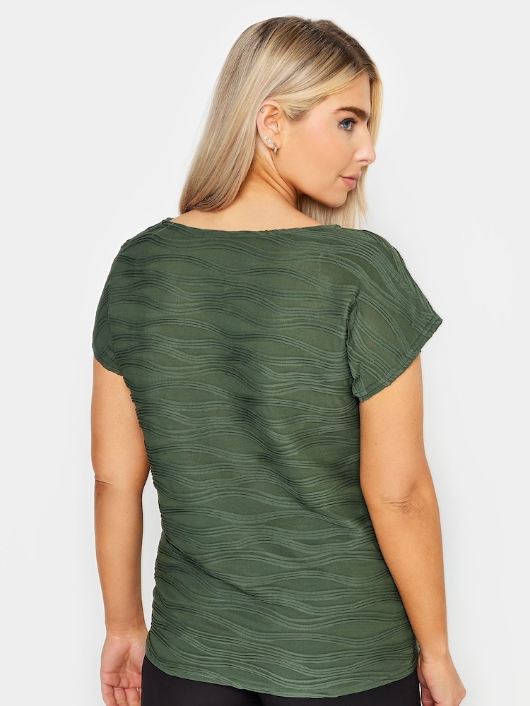 M&Co Green Textured Short Sleeve Top - Image 2 of 4 M&Co Green Textured Short Sleeve Top - Image 2 of 4