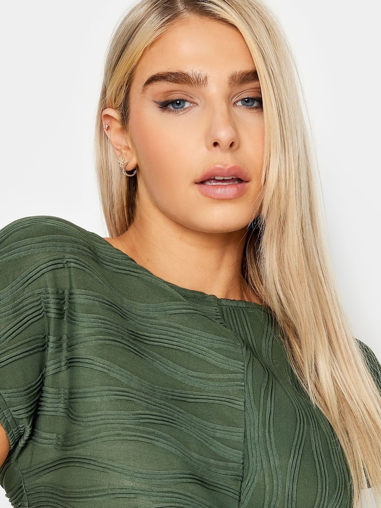 M&Co Green Textured Short Sleeve Top - Image 4 of 4