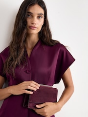 Phase Eight Red Suede Handle Clutch - Image 3 of 7