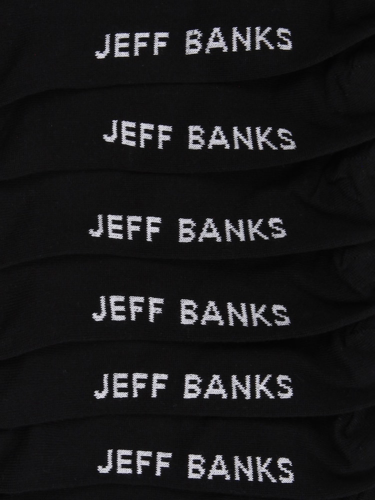 Jeff Banks Black Classic Trainer Liners Socks 7 Pack - Image 5 of 5